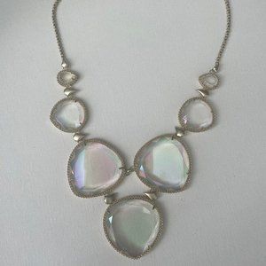 Vintage Kendra Scott Statement Necklace Iridescent Clear Stone